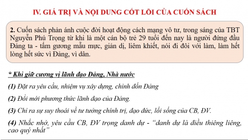 GIỚI THIỆU CUỐN SÁCH CỦA ĐỒNG CHÍ TỔNG BÍ THƯ NGUYỄN PHÚ TRỌNG