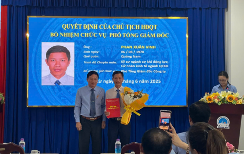Bổ nhiệm ông Phan Xuân Vinh giữ chức vụ Phó Tổng Giám đốc Công ty CP Khai thác bến xe và Dịch vụ vận tải Khánh Hòa
