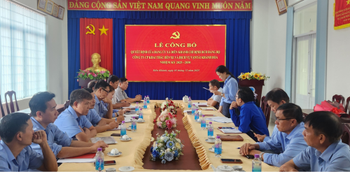 CÔNG BỐ QUYẾT ĐỊNH CỦA ĐẢNG ỦY XÃ DIÊN KHÁNH CHỈ ĐỊNH BCH ĐẢNG BỘ CÔNG TY CP KHAI THÁC BẾN XE VÀ DỊCH VỤ VẬN TẢI KHÁNH HÒA, NHIỆM KỲ 2025 - 2030