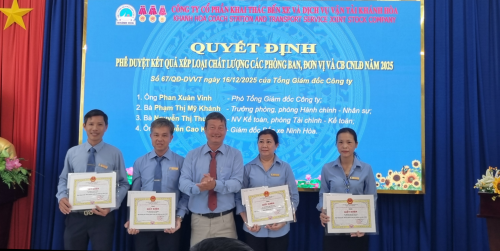 HỘI NGHỊ TỔNG KẾT THỰC HIỆN NHIỆM VỤ SXKD, CÔNG TÁC KHEN THƯỞNG NĂM 2025 CỦA CÔNG TY CP KHAI THÁC BẾN XE VÀ DỊCH VỤ VẬN TẢI KHÁNH HÒA